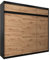 MEBLE KRYSPOL Tokyo 250 Kleiderschrank mit DREI Schiebetüren für Schlafzimmer – moderner Aufbewahrungsschrank mit Kleiderstange und Regalen – 250x240x62cm - Mattschwarz + Artisan mit Verlängerung