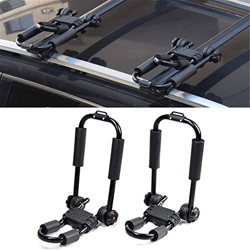 Verstellbarer J-Bar-Rack, zusammenklappbarer Kajak-Dachträger für Kanus/Kajaks und Surfbretter auf Dachhalterung an PKW- und LKW-Querträger
