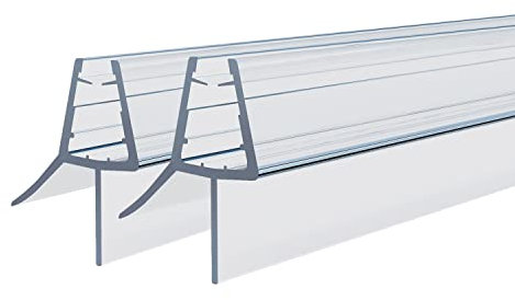 Duschtür Dichtung 2x100cm für 4mm-6mm Glastür Stärken Wasserabweisende Duschdichtung Streifdichtung Duschkabinen Dichtung mit Abreißbare Dichtungslippe