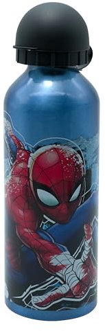 SRV Hub Spiderman - Borraccia sportiva in alluminio, 500 ml, riutilizzabile, a prova di perdite, per bambini dai 3 anni in su