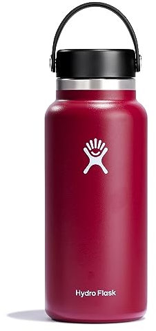 HYDRO FLASK - Trinkflasche 946ml (32oz) - Isolierte Wasserflasche aus Edelstahl - Sportflasche mit auslaufsicherem Flex Cap-Deckel & Gurt - Thermoflasche Spülmaschinenfest - Größe Öffnung - Berry
