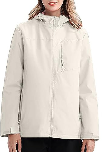 Vestes de Randonnée Anti-Pluie Manteau à Capuche Jacket Veste De Pluie Imperméable Femme Veste Softshell Doublé Polaire Coupe-Vent Femme Légère Coupe Vent Pliable avec Capuche