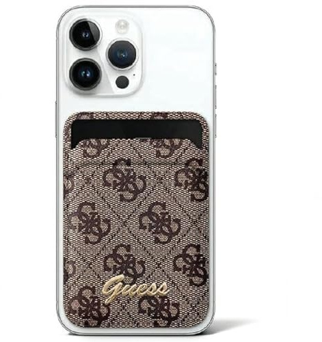 Guess CG Mobile Geldbörse mit Kartenfach, Magsafe 4G Classic, Braun