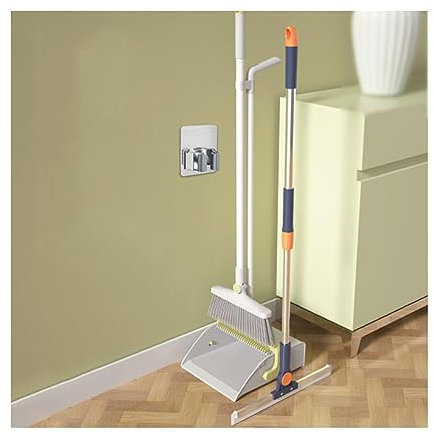 Juego de Escoba y recogedor giratorios, Cepillo de Limpieza de pie con recogedor Plegable para vestíbulo Interior