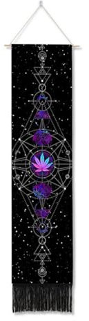 Ricemru Schmaler Wandteppich Moon Sterne Sternbilder Sternenkarte Wandbehang Psychedelic Weed Meditation Yoga Wandtuch Aesthetic Tapestry Wandkunst Wanddekoration