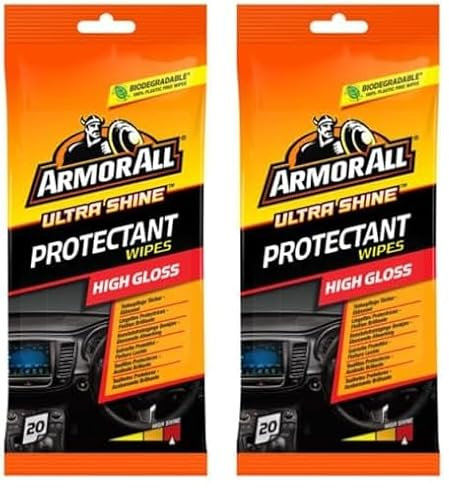 Armor All Dashboard Wipes Gloss Finish 20 Wipes (Pack of 2)
