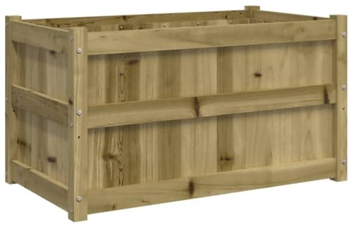 vidaXL Fioriera da Giardino 90x50x50 cm in Legno di Pino Impregnato