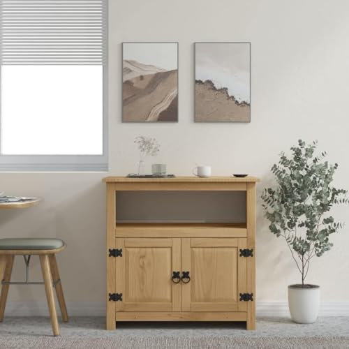 Solid Wood TV Cabinet TV Stand, Media Console Entertainment Center with Storage Cabinets for Living Room, Bedroom, 31.5x16.9x30.7 -AA (Brown 31.5 x