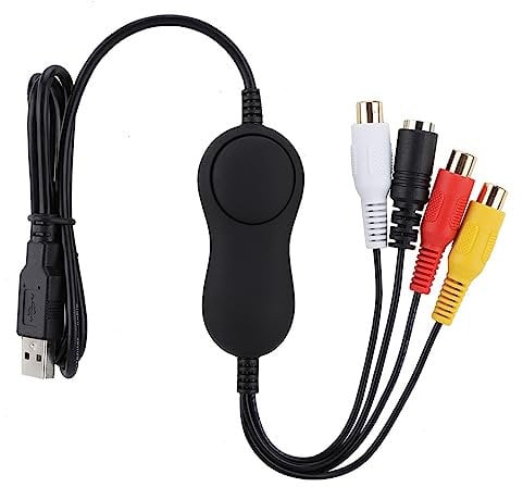 USB2.0 UVC-Videoaufnahmekarte, Analoger Video-Grabber, HD-Recorder mit Professioneller Videobearbeitungssoftware, Unterstützt Netzwerk-Video und Webkonferenzen, Tragbares Design