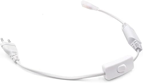 HEGEHE EU enchufe de alimentación con interruptor para 220V 288 LEDs/m, 360 LEDs/m sin cables COB Neon LED cinta de luz, Cinta de luz adaptador de alimentación (sin tira de luz)