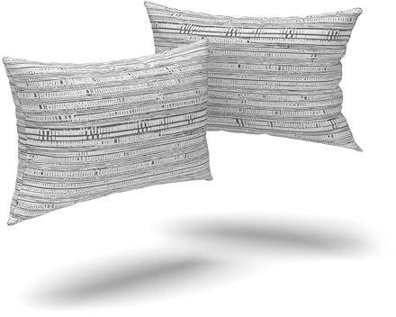 LARAWELL Kissenbezug 40x80 Baumwolle grau liniert modern abstrakt, 2er Set, Kissenbezüge im Doppelpack Premium