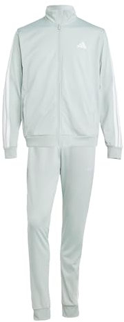 adidas Uomo Sportswear Basic 3 Stripes Tricot Tracksuit, Tuta da Allenamento, Grigio (Wonder Silver), M