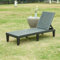 casa.pro Tumbona Jardín Exterior Respaldo Regulable en 5 Posiciones Cama Solar Simple para Terraza Piscina Independiente máx. 200 kg Plástico 172 x 58 x 74 cm - Negro Efecto Vetas de Madera