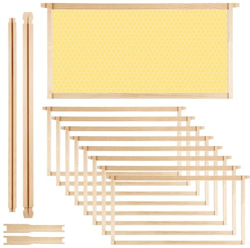 Colingmill 6 Pack Deep Unassembled Frames with Nails Pine Wooden Beekeeping Beehive Frame Wedge Top Groove Bottom Pre Drilled Holes for Beekeeping Supplies