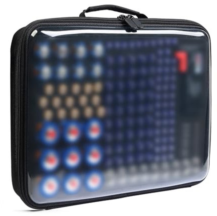 Luxtude Battery Organizer Storage Case with Tester, Clear Battery Case, Hard Battery Caddy (Black Large)