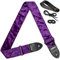 Amumu Sangle de guitare en velours floqué avec extrémités en cuir microfibre – Accessoires de guitare – Convient aux guitares acoustiques, basses et électriques – Violet, violet, taille unique
