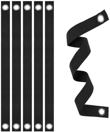 Baumgurte, 40 x 3,8 cm, Baumstützgurte mit stabilen Ösen, schwarzer Pflanzenbindungsgürtel für gesundes Wachstum, ideal für Garten, Hof und Wald, 6 Stück