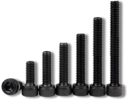 ORTAVA 50 Stück Zylinderschrauben mit Innensechskant, M3x6 Innensechskant Schrauben Vollgewinde DIN 912 / ISO 4762 Legierter Stahl (Schwarz)
