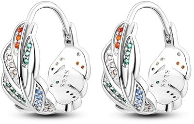 CYCUFF 925 Sterling Silber Hoop Ohrringe Bunte Cubic Zirkonia Schmuck Ohrringes für Frauen Set Ohrring Geschenke für Sie