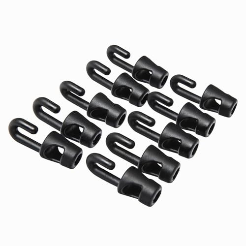 WERKA PRO 4 mm Haken Spanner Packung mit 10 Schwarz | Kunststoff, robust, langlebig, sicher, für Garten und Außenbereich, Heimwerken, Befestigung von Planen und Projekten