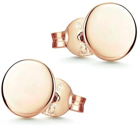 MATERIA by Matthias Wagner Plättchen Ohrstecker rosegold 925 Silber vergoldet rund flach in 3 4 5 6 7mm SO-259