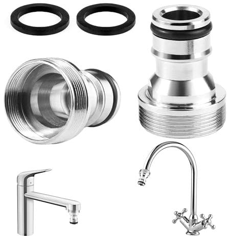 TYSM-CC Agua Conectores de Grifo Jardin Conector Grifo Manguera Universal 2 Pieza Adaptador de Grifo de Cocina Conector de Manguera de Latón para Jardín Baño Cocina