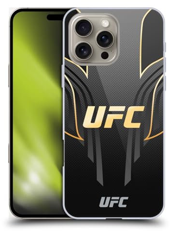 Head Case Designs Offiziell Zugelassen UFC Schwarz Gold Jersey Logo Harte Rueckseiten Handyhülle Hülle Huelle kompatibel mit Apple Apple iPhone 16 Pro Max
