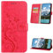 XINQCASE Handyhülle für iPhone 12 Mini Hülle, PU Leder Prägung Klapphülle Mit Kartenfach, Flip Case Schutzhülle für iPhone 12 Mini, Rot