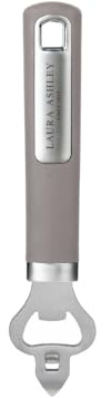 Laura Ashley Stainless Steel Bottle Top Opener with Soft Touch Ergonomic Handle - Durable, Elegant, and Compact Beer Bottle Opener - Ideal for Kitchen, Bar, or as a Gift - Dark Dove Grey