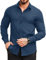 COOFANDY Mens Shirts Long Sleeve Dress Regular Fit Casual Business Non Iron Plain Button Down Tuxedo Shirts Men Dark Blue S
