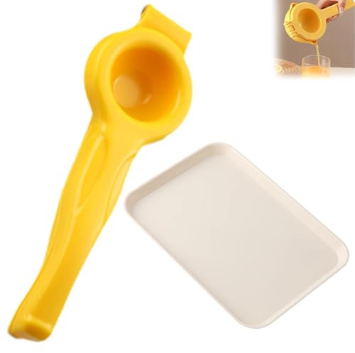 GegXcn 2 PCS Lemon Squeezers Press, 2 in 1 Lemon Juicer squeezer to Extract Every Drop, Manual Juice Squeezer for Lime, Lemon, Orange for Effortless Squeezing, Ideal for Lemonade, Bars, Cocktails