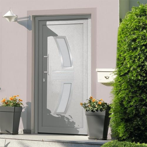 Brokky 3057562 Porta di Ingresso Bianca 98x208 cm Porta Interna,Porta di Ingresso,Entrata Casa,Interno ed Esterno Portone,Porte d'ingresso,Porte Esterne