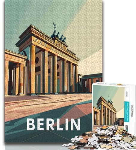 Berlin Brandenburger Tor Puzzle für Teenager 1000 Puzzles, Spielzeug Lernspiele Stressabbau Wunschliste mit Weihnachtsmann 38x26cm