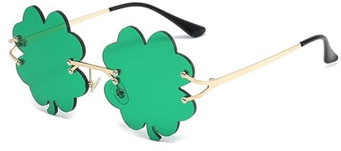 FangBoJie St.Patricks Day Brille,RüNen Brillen Sind Geeignet GrüN Four Leaf Irland für Die Teilnahme Am St,Patrick'S Day,Unsere GrüNen Brillen Sind Geeignet für Die Teilnahme Am St