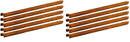 innogard Erdanker für Rasenkante schmal 10er Set Cortenstahl 450 mm | Fixierstäbe für Rasenkante breit & Mähkanten, Stabile Bodenanker Rostoptik, Witterungsbeständig & Robust