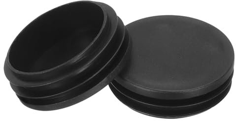 TA-VIGOR Round Plastic Hole Plugs, 50mm Insert Tubing End Caps Tube Covers Stopper for Chair, Table, Metal Tubing Leg Cap, Furniture Pipe Insert Sliders Glides, Black 8PCS