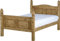 Corona 4'6 double Bed High Foot End in Distressed Waxed Pine.