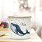ilka parey wandtattoo-welt Emaille Tasse Becher mit Wal Kaffeebecher Camping Becher Walmotiv mit Name Wunschname eb24