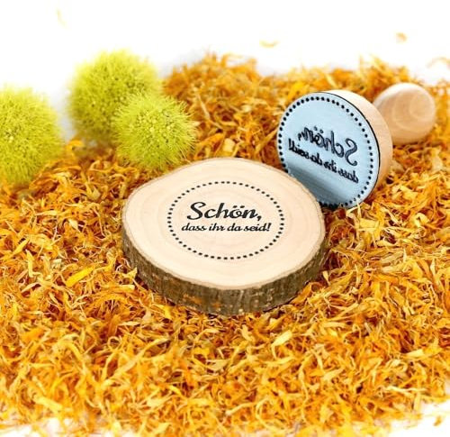 Bütic Schön-Stempel Holzstempel Rundstempel, Stempeltext:Schön.DASS Ihr da seid!, Durchmesser:Ø 40mm