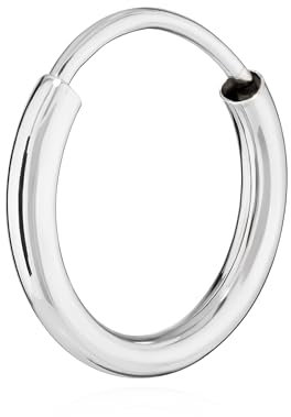 NKlaus Einzel 585er 14 Karat Gold weißgold Creole 13mm Ohrring 1,9mm Stärke Ohrschmuck rund 2570