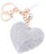 Soleebee Glitzer-Schlüsselanhänger, Premium-SS6, Kristall-Quaste, Schlüsselanhänger, Ledertaschen-Anhänger für Damen und Mädchen, Love Heart AB Color, Einheitsgröße
