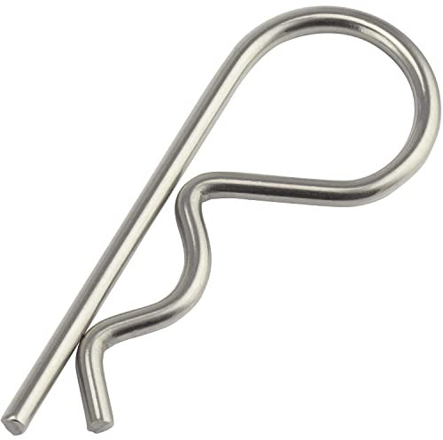 OPIOL QUALITY® Federstecker einfach 2x48mm aus Edelstahl A2 V2A (2 Stück) Federsplinte Splint Federsplint Stecksplint Federvorstecker Sicherungsklammer Clip Sicherungssplint