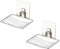 Sturdy Soap Dish Holder, 2 Pack Self Adhesive Wall Mounted Soap Sponge Holder Stainless Steel Storage Saver Rack for Home Kitchen Bathroom Shower (Silver)