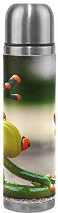 Eslifey Funny Frogs Yoga auslaufsichere Wasserflasche isoliert Doppelvakuum Edelstahl Thermos 500 ml