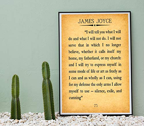 WallBuddy James Joyce Buch Seite Zitat A Portrait of the Artist as a Young Man Joyce Literature (12,7 x 17,8 cm, Vintage)