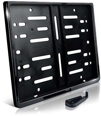 schildEVO Kennzeichenhalter Motorrad | 250 x 200 mm | SCHWARZ Hochglanz | Kennzeichenhalterung | Klavierlack | DHL-Versand