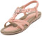 Acfoda Sandali Donna Estive Comodi Ortopedico Strass Bohemia Infradito da Spiaggia Bassi Flip Flop Eleganti Scarpe Rosa 37