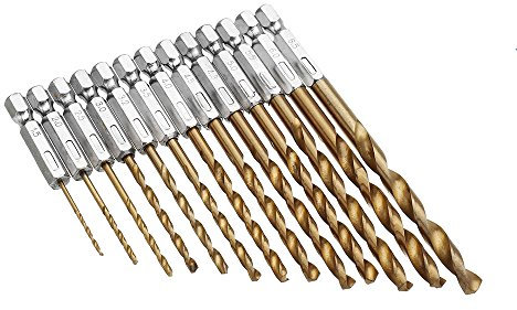 CEFEPH Spiralbohrer-Set, 1,5–6,5 mm, Sechskantschaft, Hochgeschwindigkeitsstahl, 13-teilig