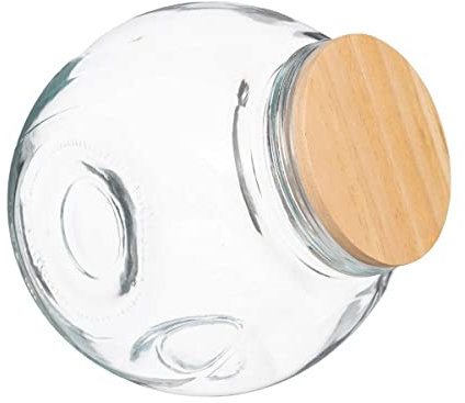 Five - Bocal à Bonbons en Verre Couvercle en Bois 1,5 l