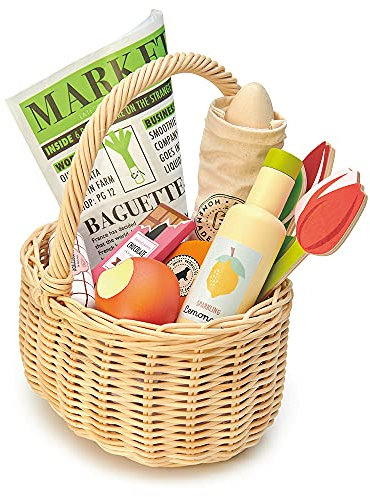 Tender Leaf Tag des Markts: Einkaufskorb 20 x 17,5 x 19,5 cm, aus Holz, in Box 19,4 x 17,2 x 20,7 cm, 3+